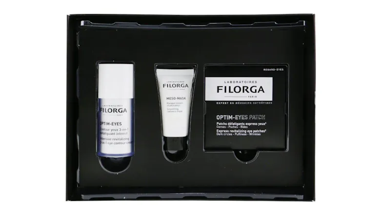 Filorga Les Essentials Filorga Set: Optim Eyes 15ml + Meso Mask 15ml + Optim Eyes Patches - 2patches - 3pcs Filorga Les Essentials Filorga Set: Optim Eyes 15ml + Meso Mask 15ml + Optim Eyes Patches - 2patches - 3pcs