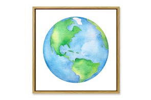 Kids Framed Earth Canvas by Capulet Home
