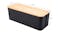 Kmall Modern Cable Management Storage Box with Bamboo Lid Extra Large - Black Kmall Modern Cable Management Storage Box with Bamboo Lid Extra Large - Black