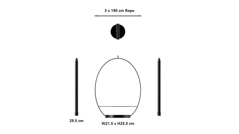 Kmall 3 Pot Modern Oval Decorative Plant Hanger - Black Kmall 3 Pot Modern Oval Decorative Plant Hanger - Black