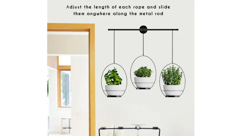 Kmall 3 Pot Modern Oval Decorative Plant Hanger - White Kmall 3 Pot Modern Oval Decorative Plant Hanger - White