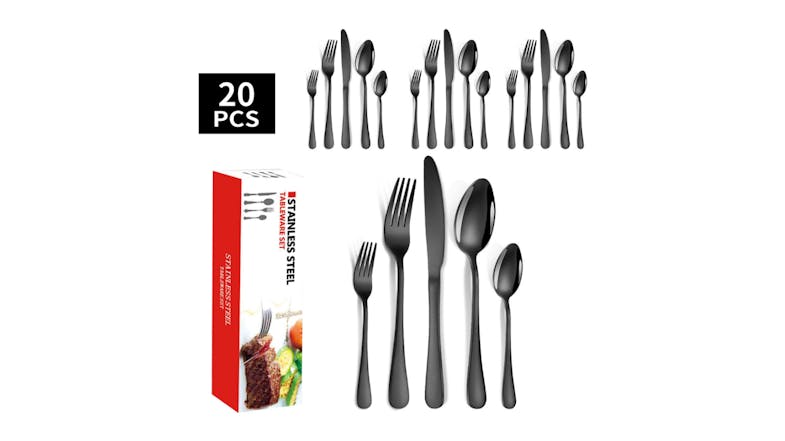 Kmall Stainless Steel Cutlery Set 20 pcs. - Matte Black Kmall Stainless Steel Cutlery Set 20 pcs. - Matte Black