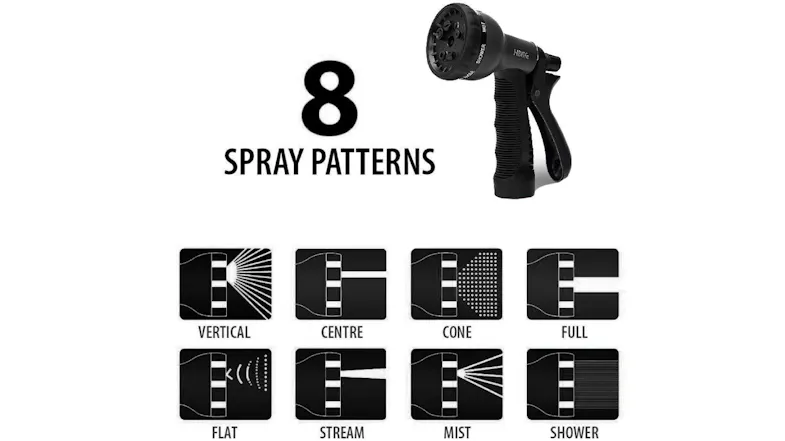 Kmall Expanding Garden Hose with Multi-Function Sprayhead 15m - Black Kmall Expanding Garden Hose with Multi-Function Sprayhead 15m - Black