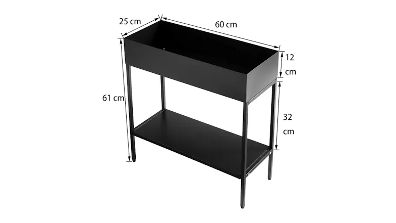 Kmall Dual-Tier Raised Indoor Pot Plant Stand - Matte Black Kmall Dual-Tier Raised Indoor Pot Plant Stand - Matte Black