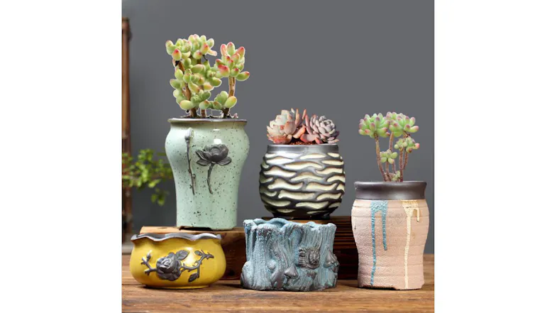 Kmall Decorative Succulent Plant Pots 5pcs. Kmall Decorative Succulent Plant Pots 5pcs.