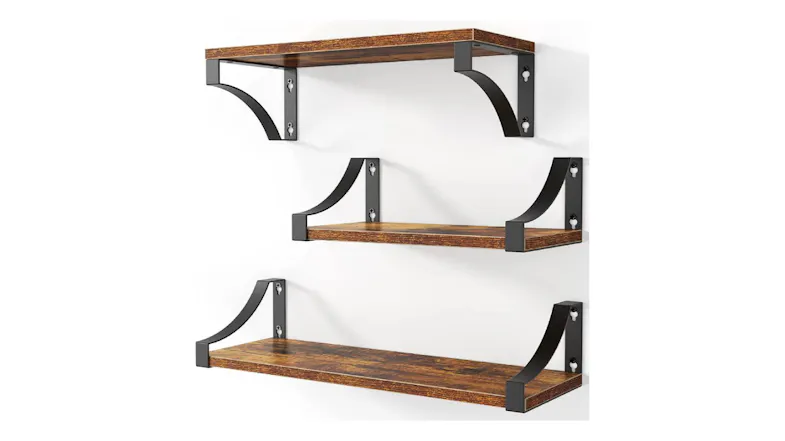 Kmall Rustic Look Floating Shelves 3pcs. - Dark Wood Kmall Rustic Look Floating Shelves 3pcs. - Dark Wood
