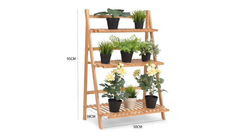 Kmall 3-Tier Folding Bamboo Plant Stand Kmall 3-Tier Folding Bamboo Plant Stand