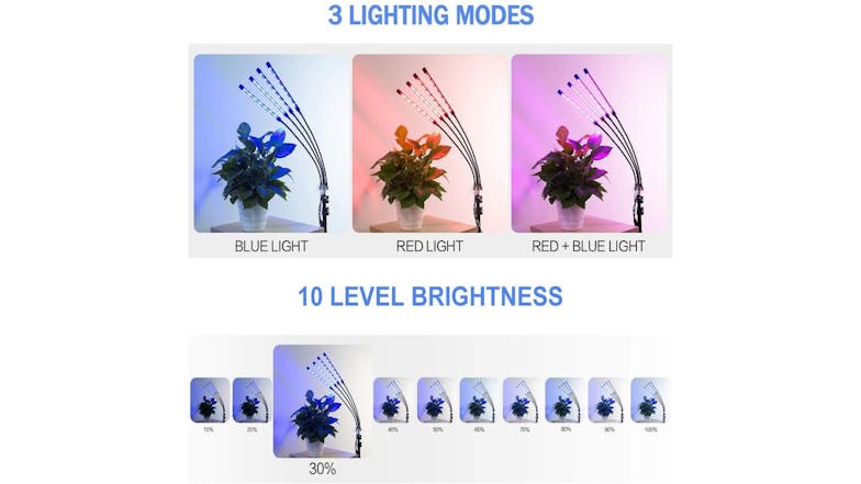 Kmall Multi-Head Flexible Standing LED Plant Grow Light with Brightness/Colour Adjustment, Timer