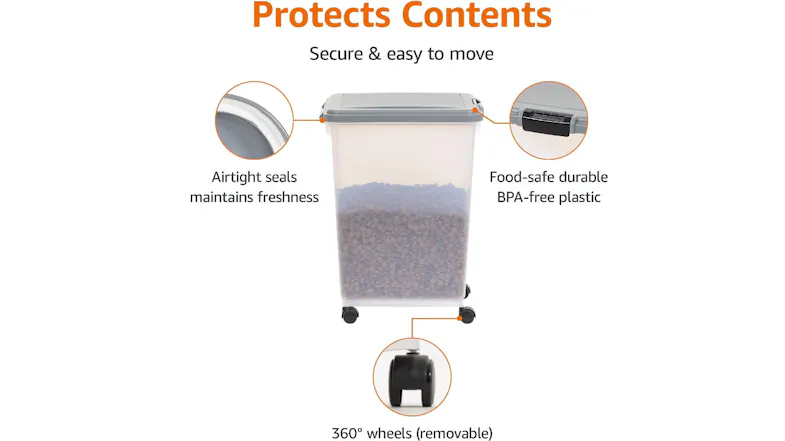 Kmall Pet Food Storage Cut with Scoop, Castors 40L Kmall Pet Food Storage Cut with Scoop, Castors 40L