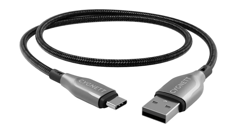 Cygnett Armoured USB-C to USB-A Cable 1m - Black (CY4681PCUSA)