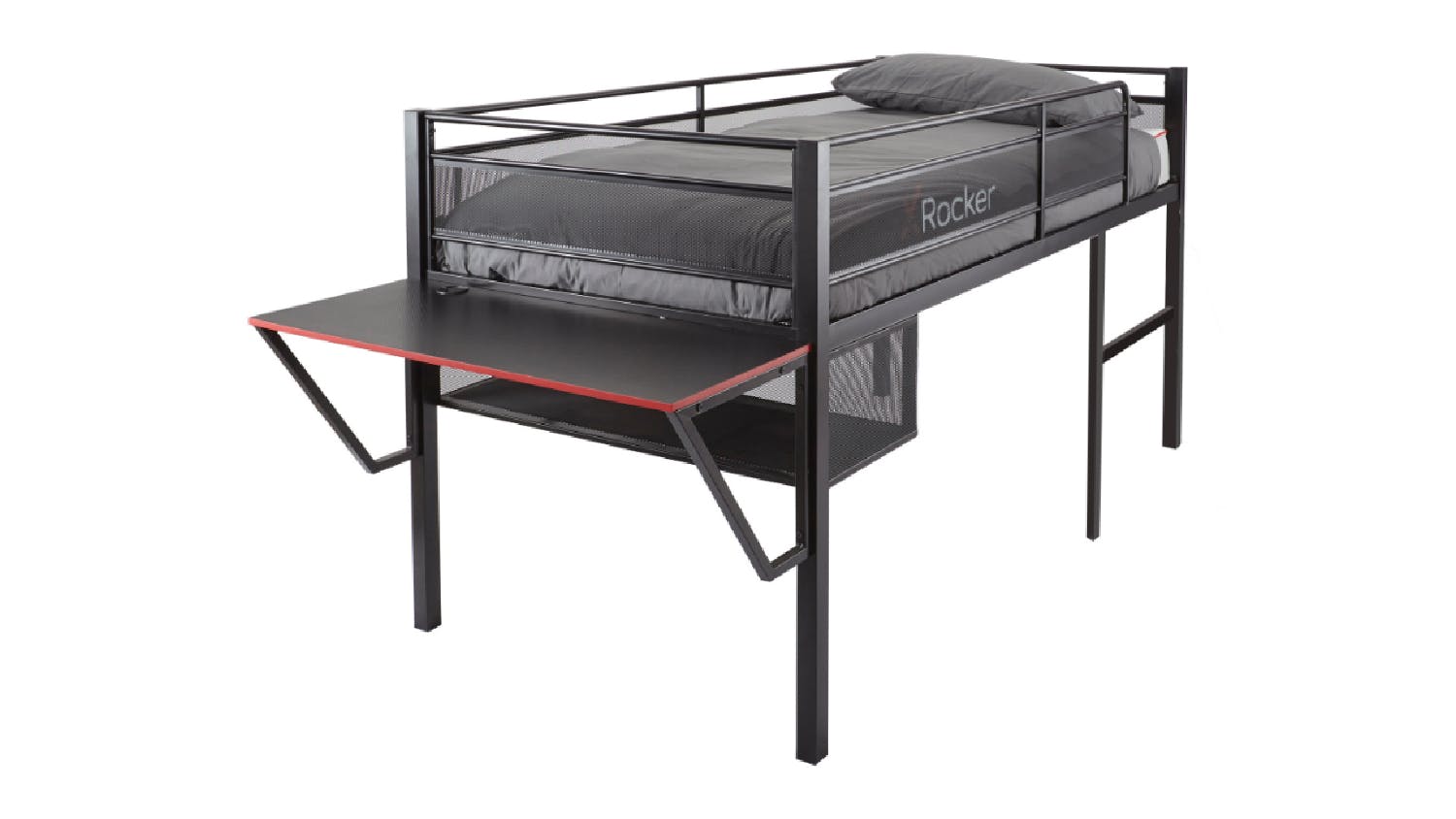 X Rocker Sanctum Mid-Rise Gaming Bed with Desk, Shelf