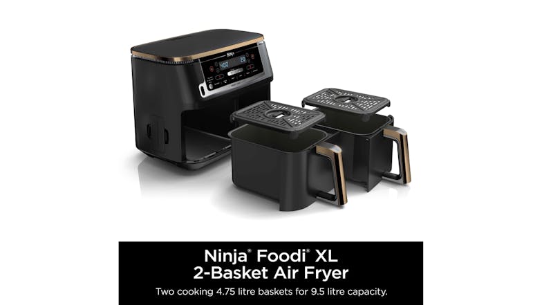 Ninja Foodi Max XXXL Smart Dual Zone 9.5L Air Fryer - Black/Copper (AF450)