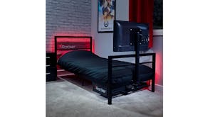 X Rocker Basecamp Gaming Bed Frame with TV Mount, Storage Single - Black