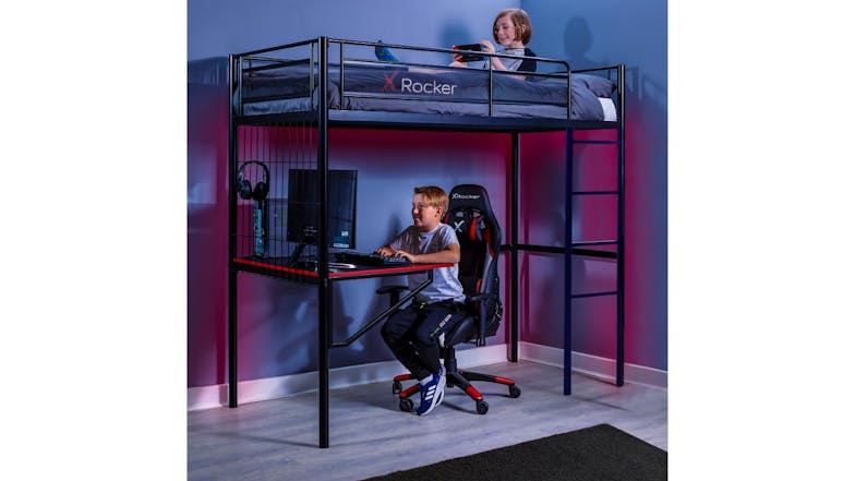 X Rocker Icarus XL High Sleeper Gaming Bed Frame with Desk