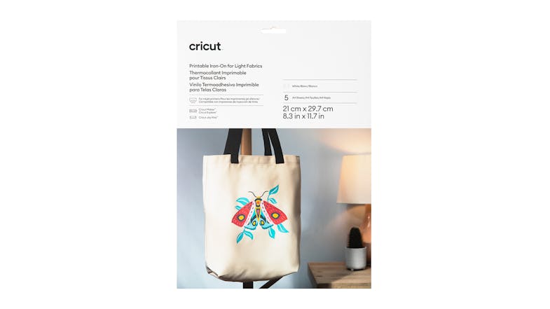 Cricut Joy Xtra Printable Iron-On 8.3” x 11.7” for Light Fabrics - A4 (5 Sheets) Cricut Joy Xtra Printable Iron-On 8.3” x 11.7” for Light Fabrics - A4 (5 Sheets)