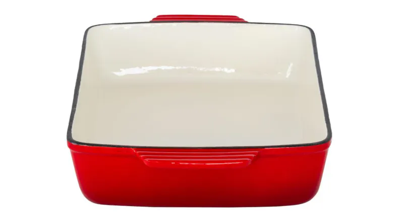 Healthy Choice Enamled Cast Iron Rectangular Roasting Dish with Lid 38.5 x 23cm - Red Healthy Choice Enamled Cast Iron Rectangular Roasting Dish with Lid 38.5 x 23cm - Red