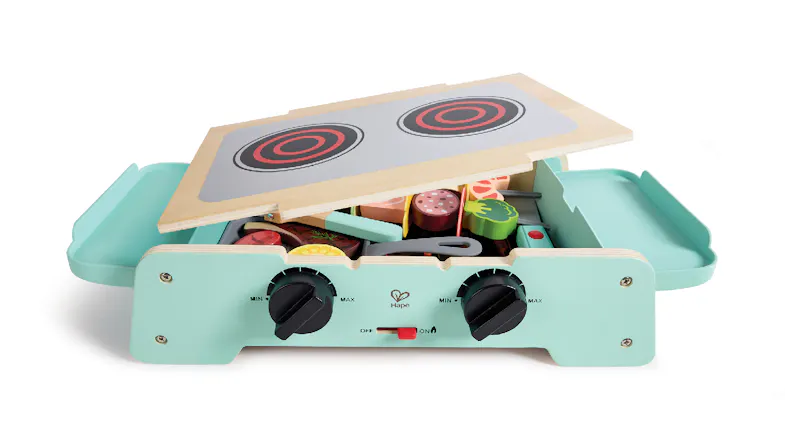 Hape Play Food Set - Battery-Powered Sizzling Griddle & Grill Barbeque Hape Play Food Set - Battery-Powered Sizzling Griddle & Grill Barbeque