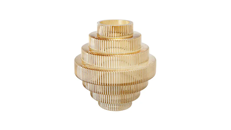Esti Large Stepped Glass Vase - Amber Esti Large Stepped Glass Vase - Amber
