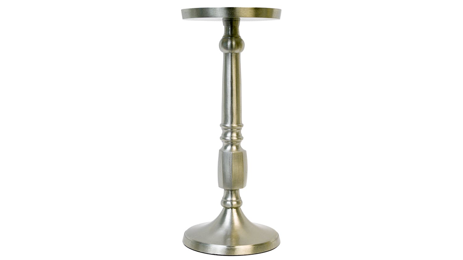 Silver Aluminium Pillar Candle Holder - Large