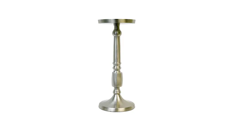 Silver Aluminium Pillar Candle Holder - Large Silver Aluminium Pillar Candle Holder - Large