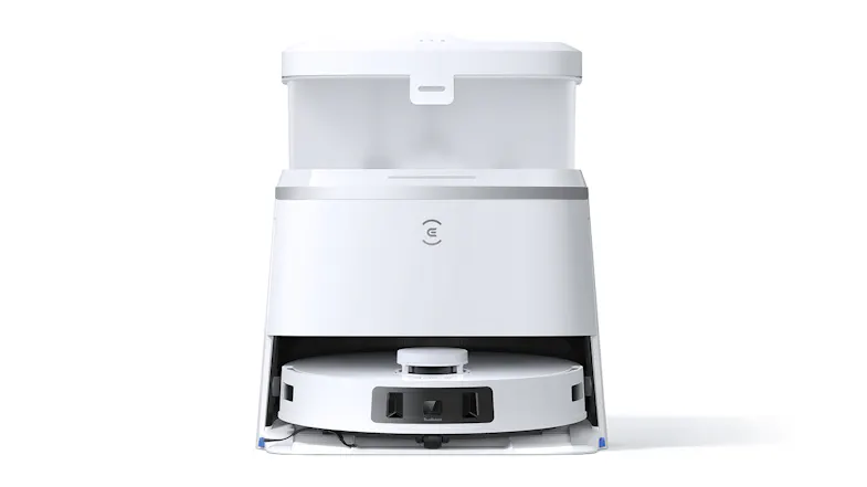 A full view of the Ecovacs Deebot T30 Pro Omni Robotic Vacuum & Mop with Docking Station A full view of the Ecovacs Deebot T30 Pro Omni Robotic Vacuum & Mop with Docking Station