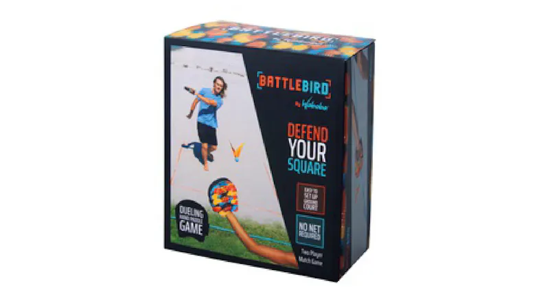 Waboba BattleBird Backyard Game Set packaging showing paddle action and bold branding Waboba BattleBird Backyard Game Set packaging showing paddle action and bold branding