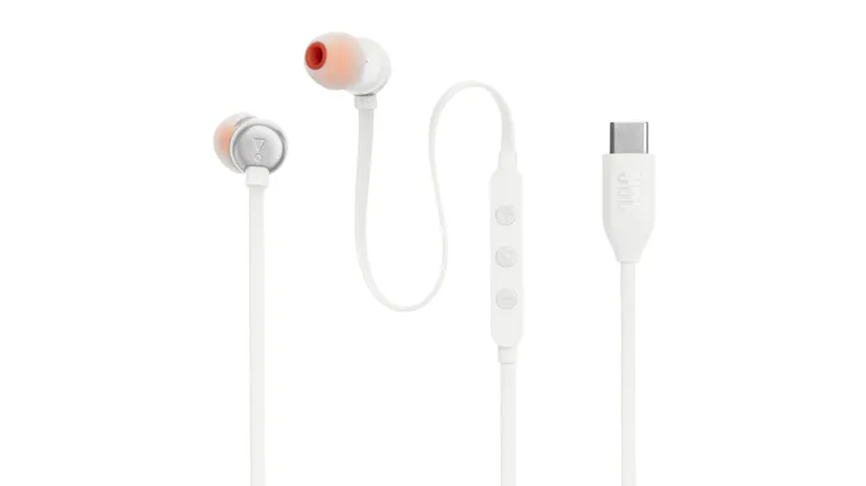 JBL Tune 310C Wired In-Ear Headphones - White JBL Tune 310C Wired In-Ear Headphones - White