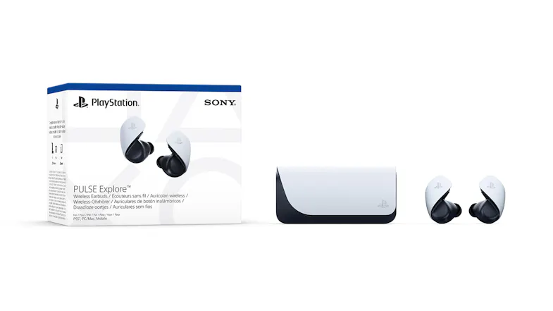 Sony Pulse Explore True Wireless In-Ear Gaming Headset for PlayStation - White & Black Sony Pulse Explore True Wireless In-Ear Gaming Headset for PlayStation - White & Black