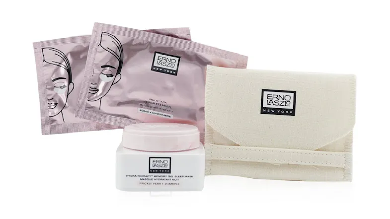 Erno Laszlo Rising Star Travel Set: Hydra-Therapy Memory Gel Sleep Mask 15ml+ 2x Multi-Task Serum Eye Mask 2 patches+ Gua Sha Tool+ Bag - 4pcs+1bag Erno Laszlo Rising Star Travel Set: Hydra-Therapy Memory Gel Sleep Mask 15ml+ 2x Multi-Task Serum Eye Mask 2 patches+ Gua Sha Tool+ Bag - 4pcs+1bag