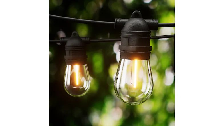 New Aim Outdoor LED S14 String Festoon Lights 95m - Warm White/White New Aim Outdoor LED S14 String Festoon Lights 95m - Warm White/White