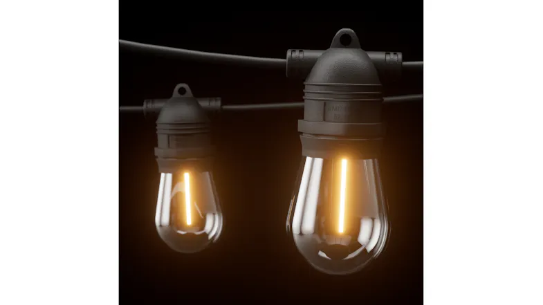 New Aim Outdoor LED S14 String Festoon Lights 59m - Warm White/White New Aim Outdoor LED S14 String Festoon Lights 59m - Warm White/White