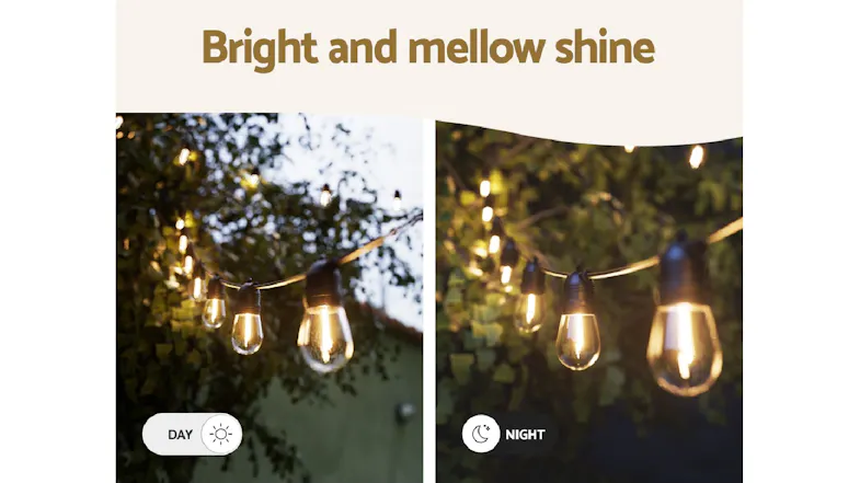 New Aim Outdoor LED S14 String Festoon Lights 59m - Warm White/White New Aim Outdoor LED S14 String Festoon Lights 59m - Warm White/White