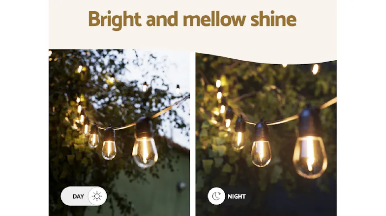 New Aim Outdoor LED S14 String Festoon Lights 86m - Warm White/White New Aim Outdoor LED S14 String Festoon Lights 86m - Warm White/White