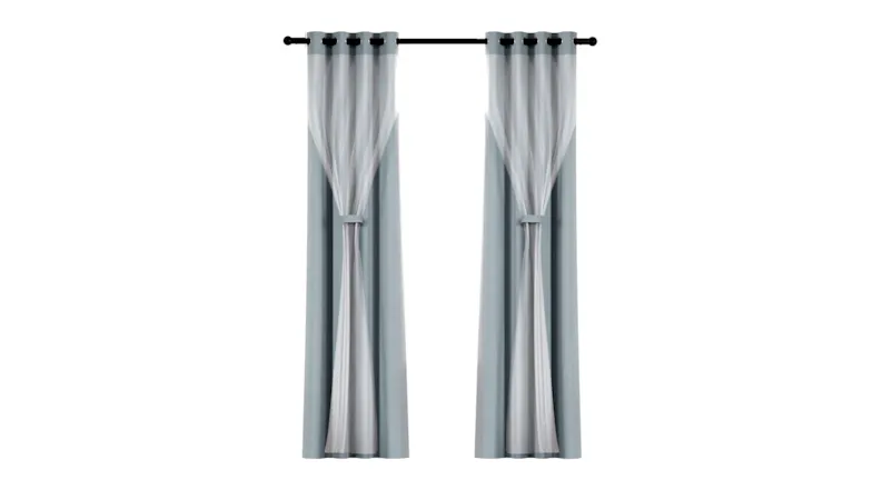 Artiss Multi-Layer Eyelet Sheer Curtains with Blackout Lining 132 x 213cm 2pcs. - Light Grey Artiss Multi-Layer Eyelet Sheer Curtains with Blackout Lining 132 x 213cm 2pcs. - Light Grey