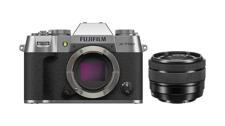 Fujifilm X-T50 Mirrorless Camera (Black & Silver) with XC 15-45mm f/3.5-5.6 OIS PZ Lens Fujifilm X-T50 Mirrorless Camera (Black & Silver) with XC 15-45mm f/3.5-5.6 OIS PZ Lens