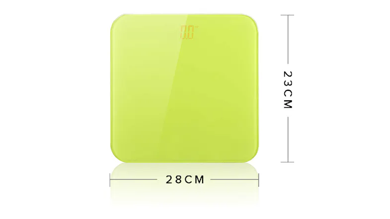 Front view of the fitness scale with labelled dimensions Front view of the fitness scale with labelled dimensions