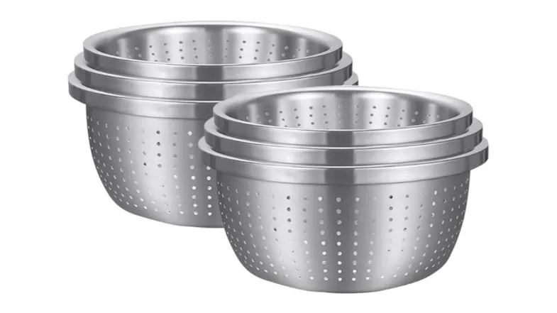 SOGA Stainless Steel Collander Set 2pcs. - 20, 22, 24cm SOGA Stainless Steel Collander Set 2pcs. - 20, 22, 24cm