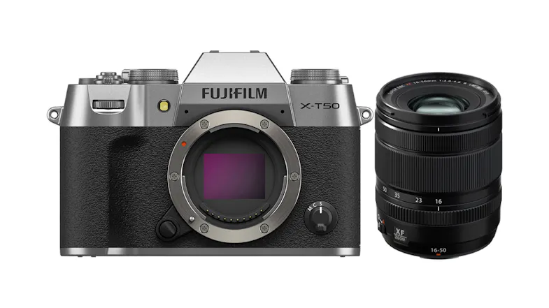 Fujifilm X-T50 Mirrorless Camera (Black & Silver) with XF 16-50mm f/2.8-4.8 R LM WR Lens Fujifilm X-T50 Mirrorless Camera (Black & Silver) with XF 16-50mm f/2.8-4.8 R LM WR Lens