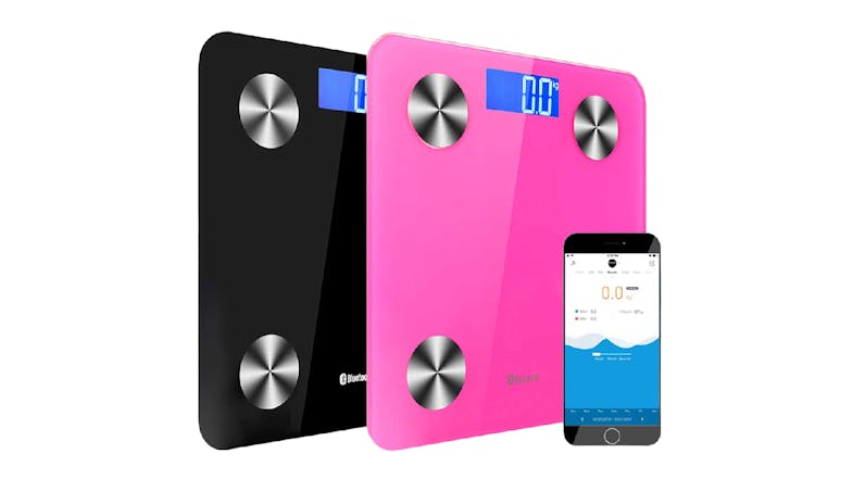 SOGA LCD Bluetooth Wireless Digital Body Fat Scales with Profile Memory, App Connectivity 2pcs. - Black/Pink SOGA LCD Bluetooth Wireless Digital Body Fat Scales with Profile Memory, App Connectivity 2pcs. - Black/Pink
