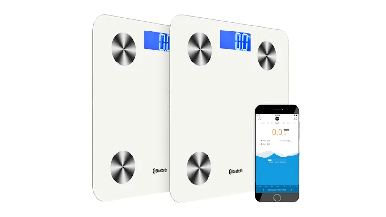 SOGA LCD Bluetooth Wireless Digital Body Fat Scales with Profile Memory, App Connectivity 2pcs. - White SOGA LCD Bluetooth Wireless Digital Body Fat Scales with Profile Memory, App Connectivity 2pcs. - White