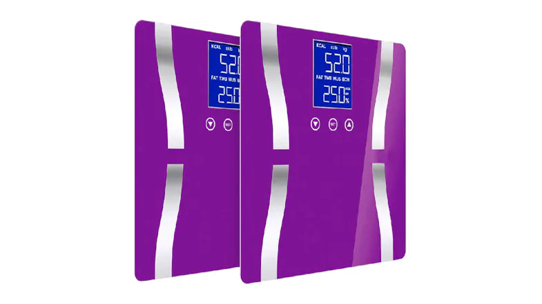 SOGA LCD Wireless Electric Body Fat Scales with Profile Memory 2pcs. - Purple SOGA LCD Wireless Electric Body Fat Scales with Profile Memory 2pcs. - Purple