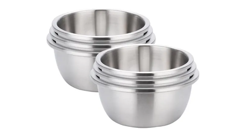 SOGA Stainless Steel Mixing Bowl Set 3pcs. 2pk. - Matte Silver SOGA Stainless Steel Mixing Bowl Set 3pcs. 2pk. - Matte Silver