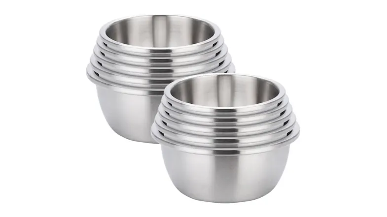 SOGA Stainless Steel Mixing Bowl Set 5pcs. 2pk. - Matte Silver SOGA Stainless Steel Mixing Bowl Set 5pcs. 2pk. - Matte Silver