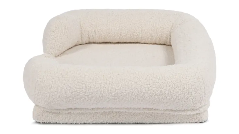 Charlie's Memory Foam Teddy Fleece Pet Bed with Bolsters Medium - Cream Charlie's Memory Foam Teddy Fleece Pet Bed with Bolsters Medium - Cream
