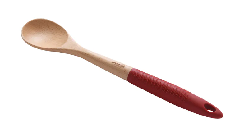 Gourmet Kitchen Wooden Spoon Set with Rubberised Handles 4pcs. - Red Gourmet Kitchen Wooden Spoon Set with Rubberised Handles 4pcs. - Red