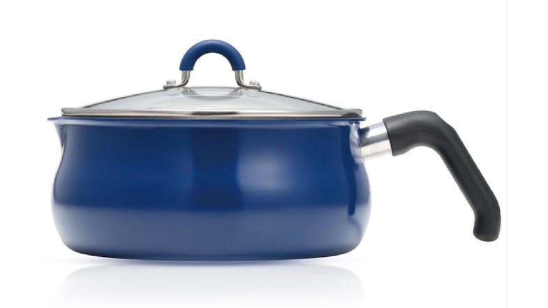 ToMay Induction Compatable Multi-Purpose Cooking Pan with Lid, Handle 1.5L - Navy Blue ToMay Induction Compatable Multi-Purpose Cooking Pan with Lid, Handle 1.5L - Navy Blue