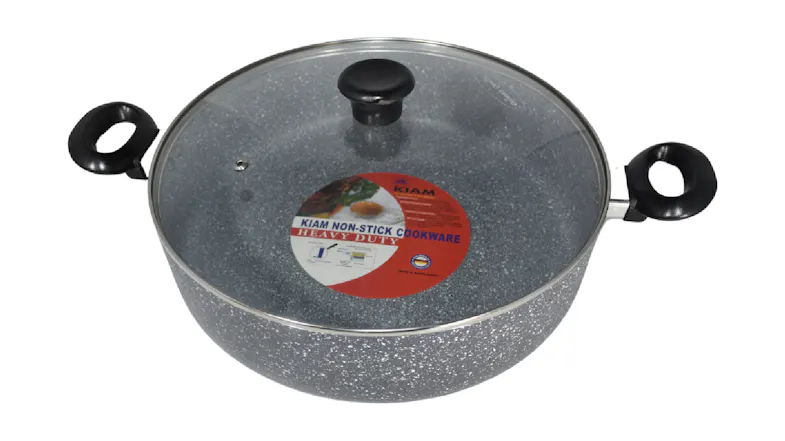 Kiam Heavy Duty Non-Stick High Wall Multi-pan with Glass Lid 34cm Kiam Heavy Duty Non-Stick High Wall Multi-pan with Glass Lid 34cm