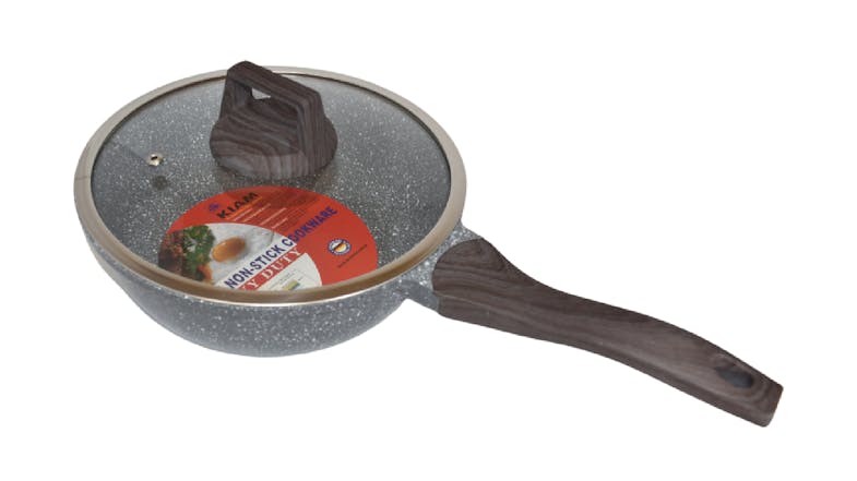Kiam Heavy Duty Non-Stick Die-Cast High Wall Frypan with Glass Lid 28cm Kiam Heavy Duty Non-Stick Die-Cast High Wall Frypan with Glass Lid 28cm