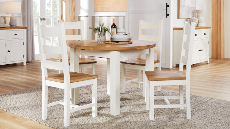 Colchester 5 Piece Round Extension Dining Suite Colchester 5 Piece Round Extension Dining Suite
