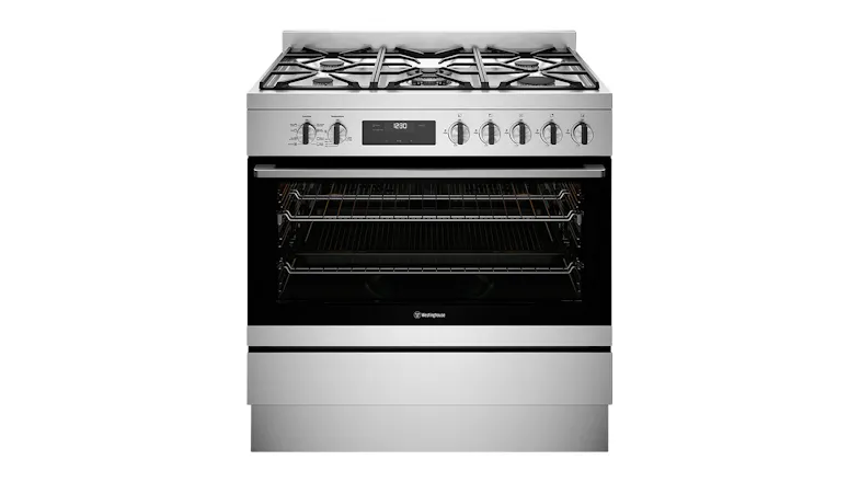 Westinghouse 90cm Dual Fuel Freestanding Oven with Gas Cooktop - Stainless Steel (WFE9515SD) Westinghouse 90cm Dual Fuel Freestanding Oven with Gas Cooktop - Stainless Steel (WFE9515SD)